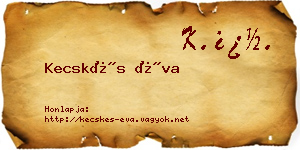 Kecskés Éva névjegykártya